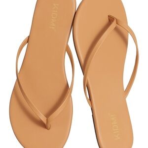 Tan Strappy Thong Sandals for Women